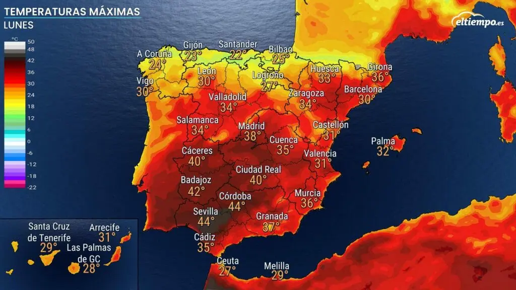 Se acerca la primera ola de calor a España Temperaturas de hasta 44ºC