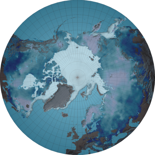 Nieve y hielo en el Polo Norte en 2018