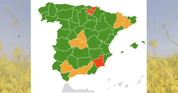 mapa alergias zonas de España con más polen
