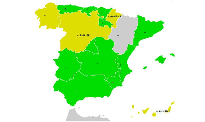 *Mapa de difusión de la actividad Gripal. Del 12 de noviembre al 18 de noviembre de 2018