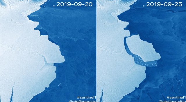 glaciar se desprende en antartida