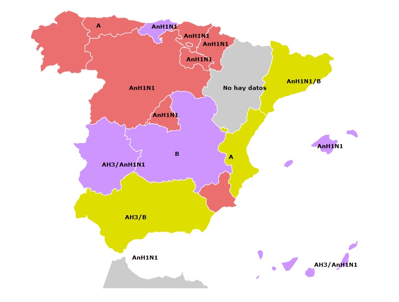 mapa de brotes de gripe 2023