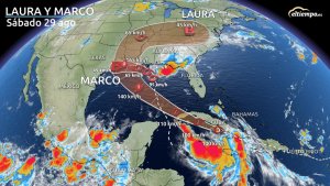 Dos tormentas tropicales, Laura y Marco, rumbo a Estados Unidos