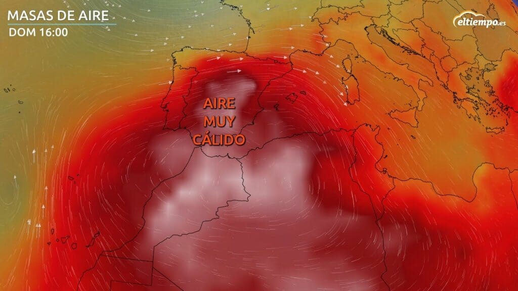 ola de calor africana Masas de aire previstas para el domingo 11 de julio 2021