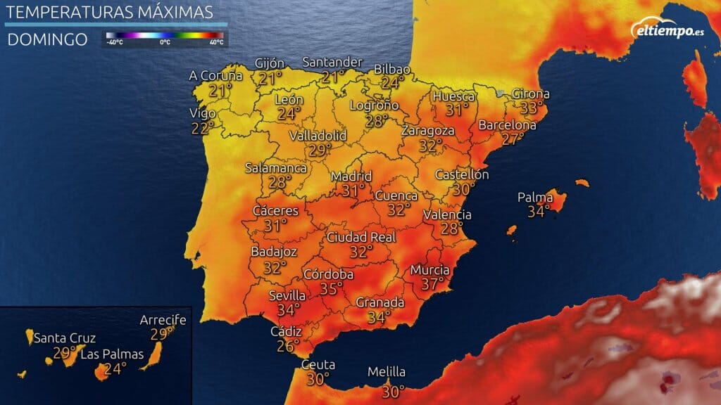 Temperaturas domingo