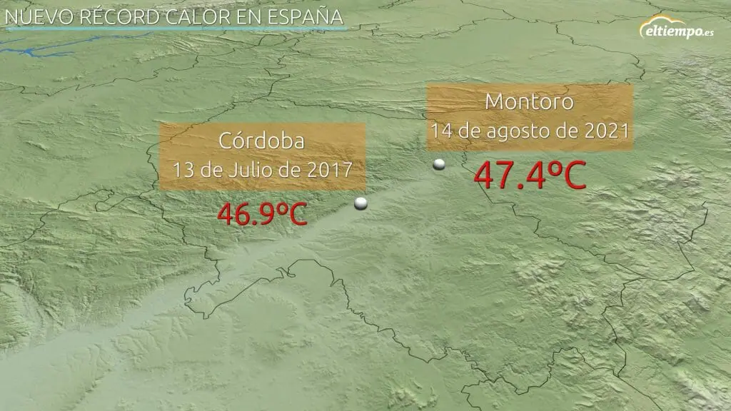 temperatura máxima absoluta de España