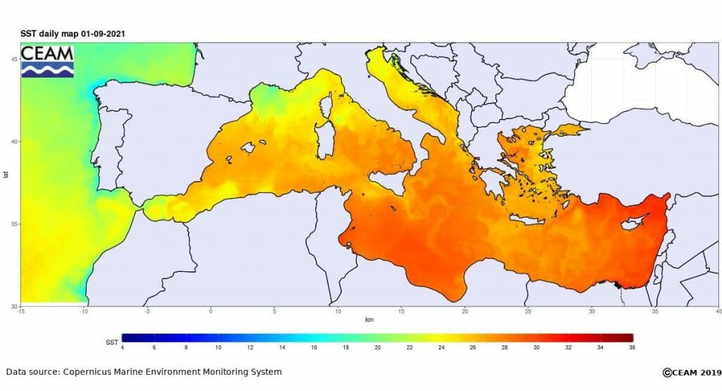 temperatura mar septiembre 2021
