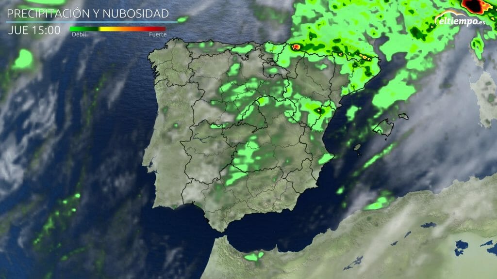 Precipitaciones previstas para la tarde del jueves