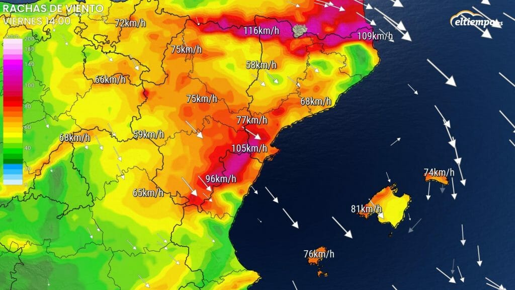 Rachas de viento previstas para el viernes 1 de abril. Reducirá la sensación térmica.