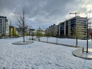 Temporal de nieve en abril: nevadas en Burgos, Pamplona o San Sebastián