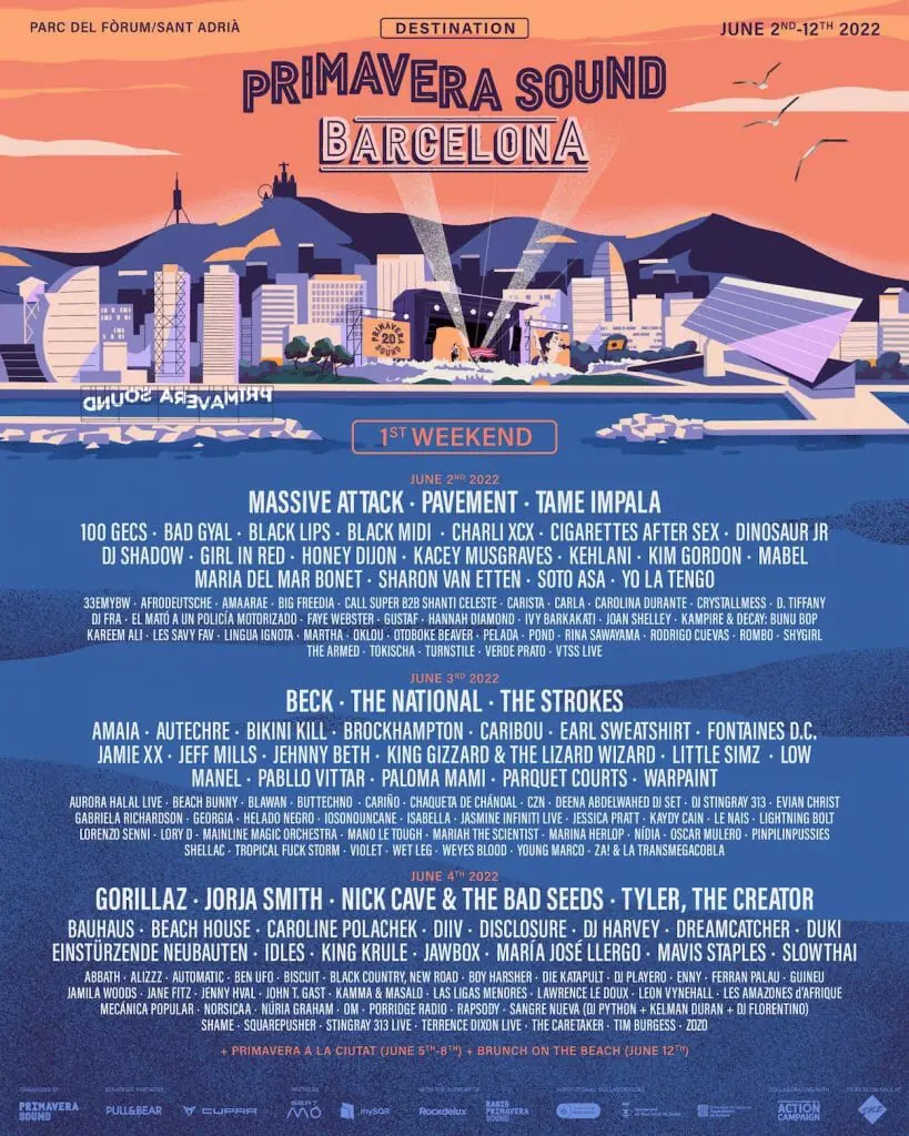 cartel Primavera Sound 2022 mejores festivales de música