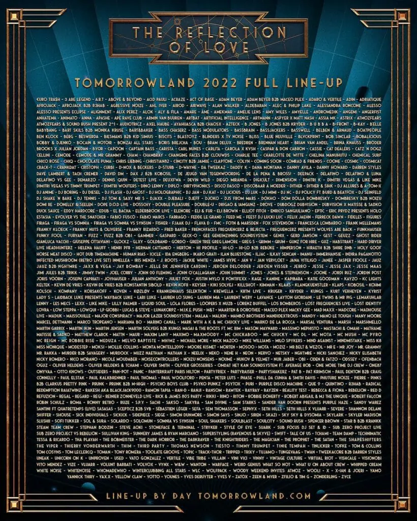 cartel Tomorrowland 2022