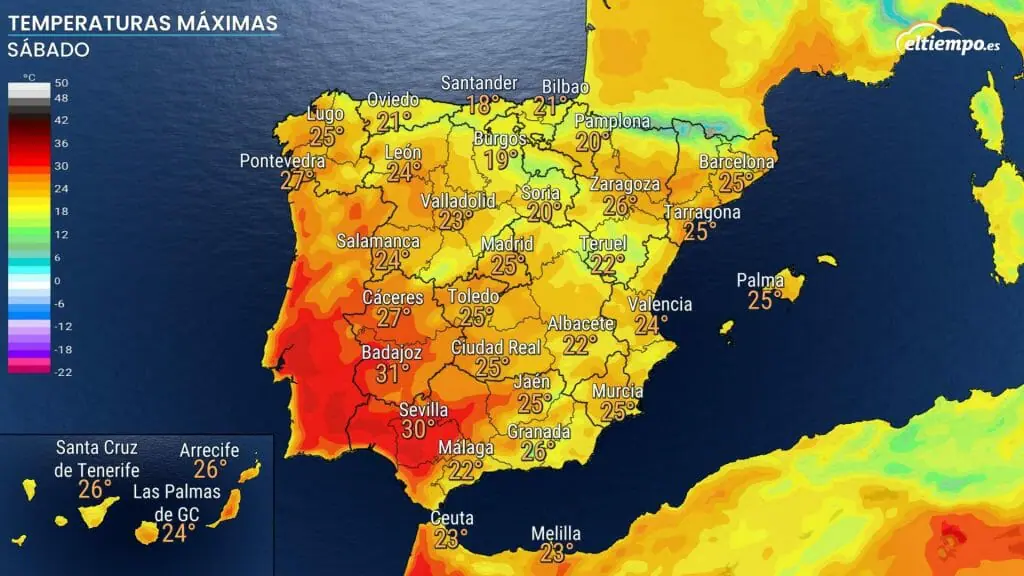 Estas serán las temperaturas máximas para el sábado 7 de mayo. El último día de la Feria 2022, se alcanzarán los 30ºC en Sevilla.