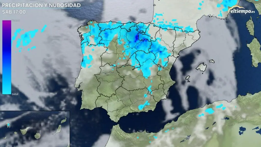 Precipitaciones para la tarde del sábado 14 de mayo. Las tormentas se extenderán a muchas zonas y no se descartan en la ciudad de Madrid