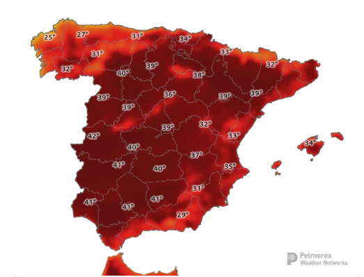 Interesar sentido Romper La ola de calor sigue este fin de semana con calor extremo en gran parte de  España | Eltiempo.es