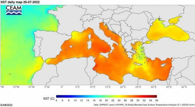 ¿Qué impacto puede tener la alta temperatura del Mar Mediterráneo en el clima?