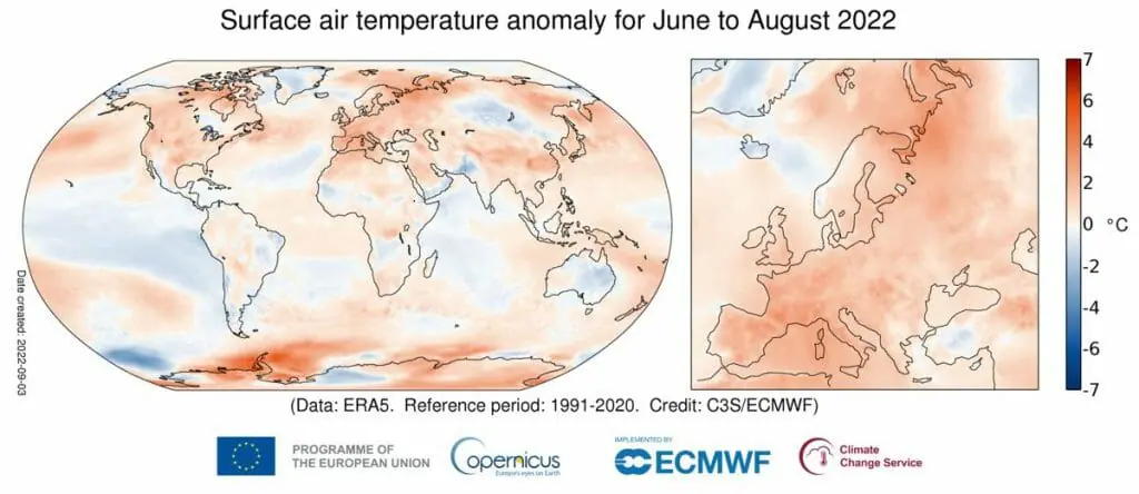 verano 2022 cálido Europa temperaturas