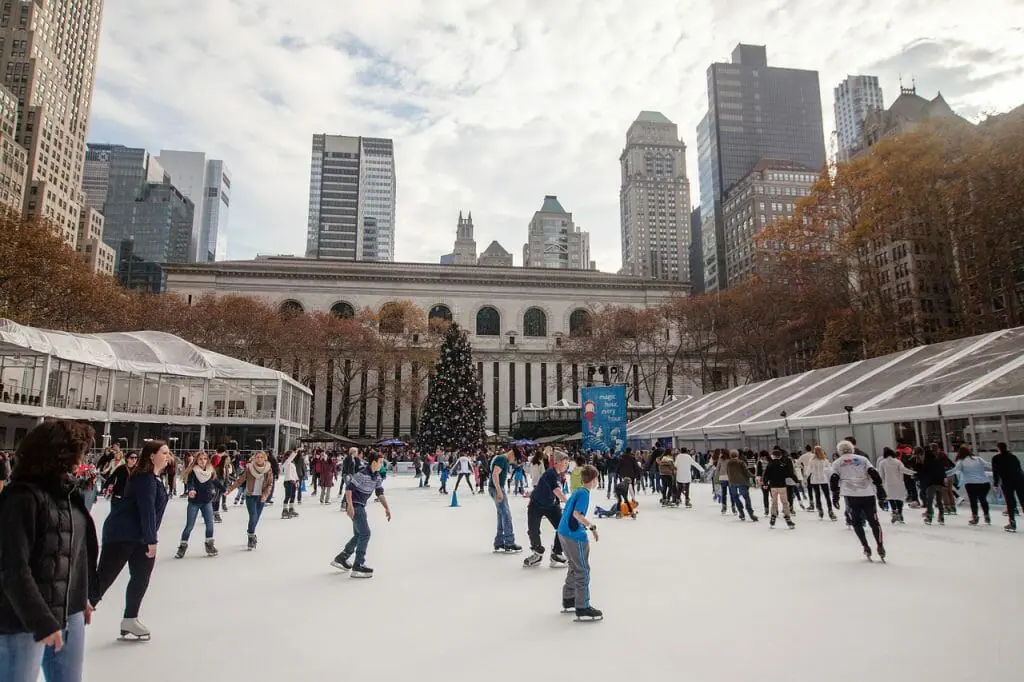 nueva york pista de patinaje Navidad