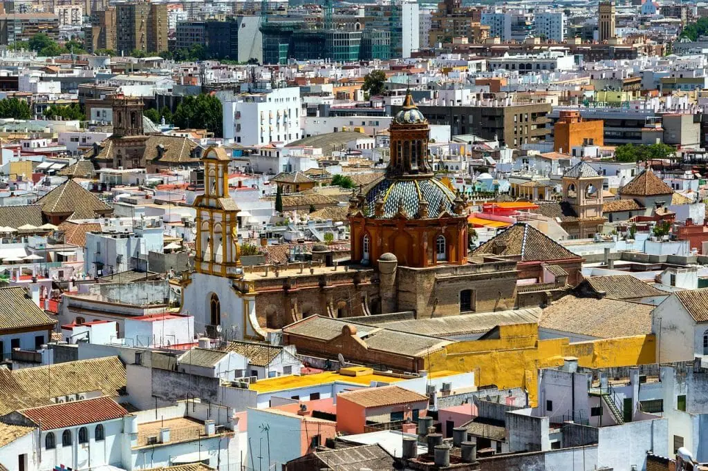 Visión aérea de edificios de Sevilla
