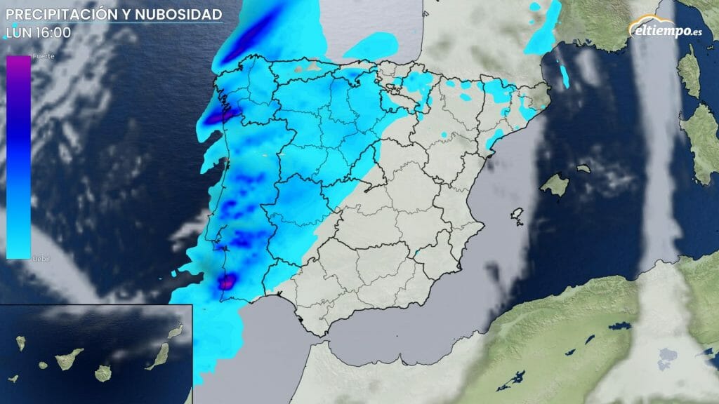 Precipitaciones previstas para el lunes 31 de octubre. tiempo puente de Todos los Santos