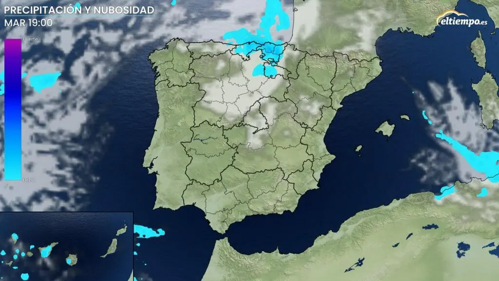 lluvia España martes