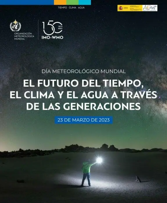 Día Meteorológico Mundial. El Futuro del tiempo, el clima y el agua a través de las generaciones. 23 de marzo de 2023. OMM