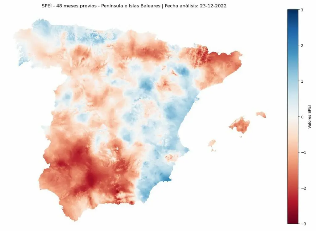 sequía España SPEI Península y Baleares