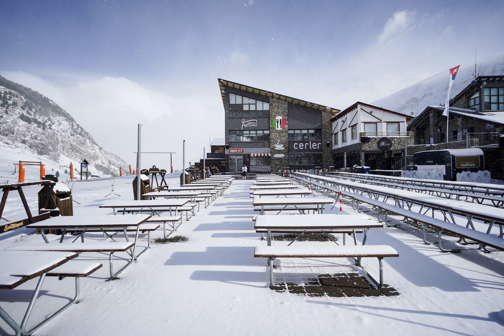 Estación de Cerler con la nevada de principios de abril de 2023