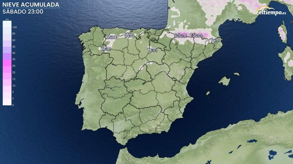 Nieve acumulada hasta el final del sábado 15 de abril