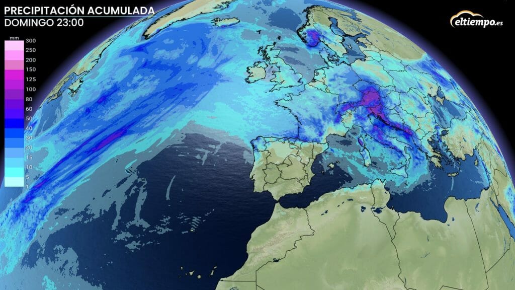 Precipitaciones acumuladas hasta final de la semana.