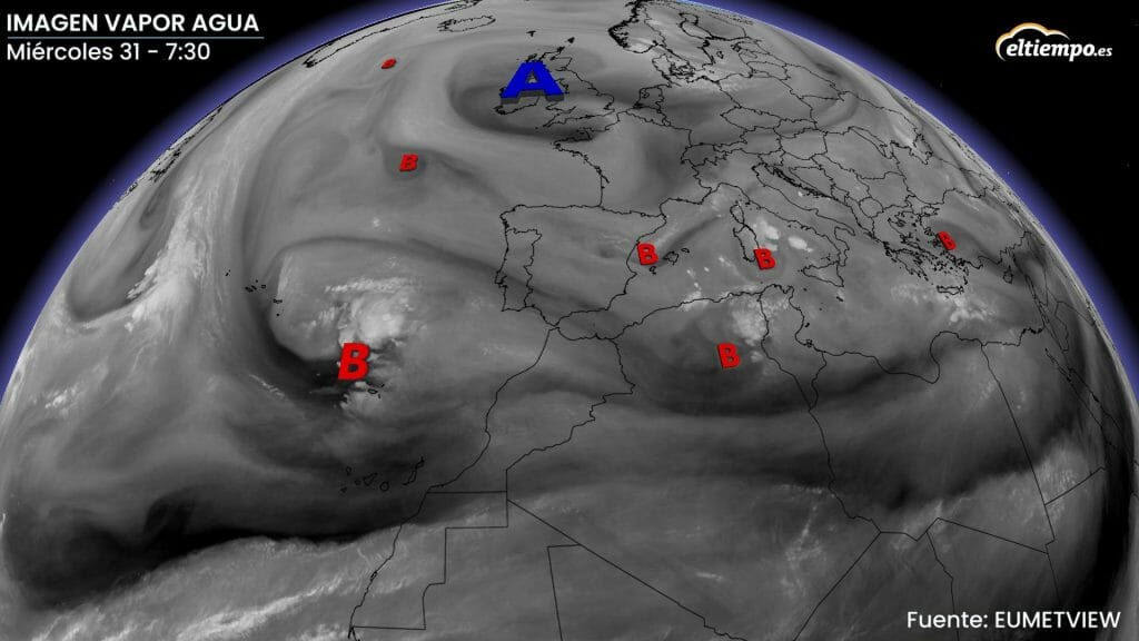 previsión tormentas vapor agua