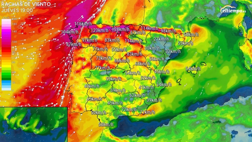 fuerte viento el jueves