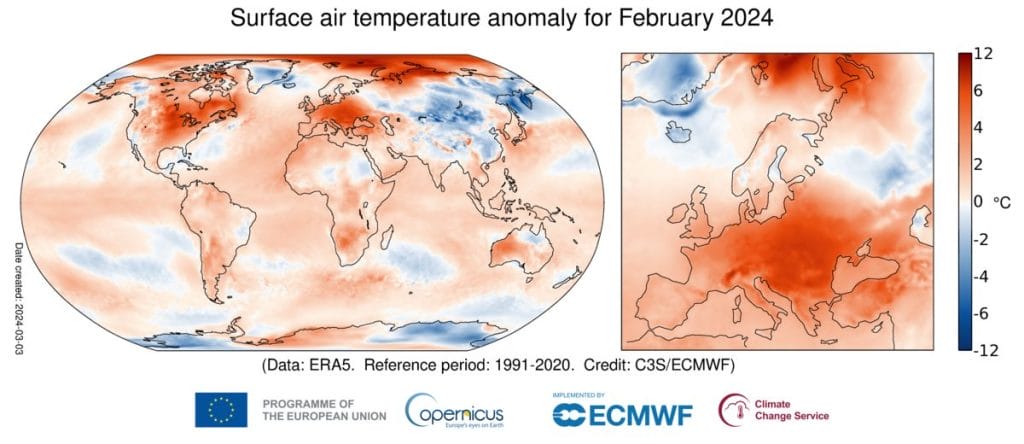 febrero 2024 cálido global