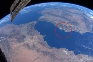 mar plastico invernadero almeria desde espacio