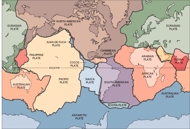 mapa placas tectónicas