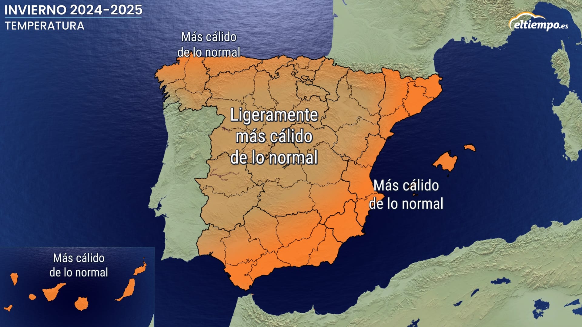 El tiempo este invierno 2024-2025: más cálido de lo normal en toda ...