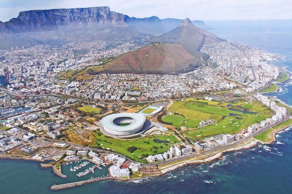 vista aérea de Ciudad el Cabo a donde viajar en 2025