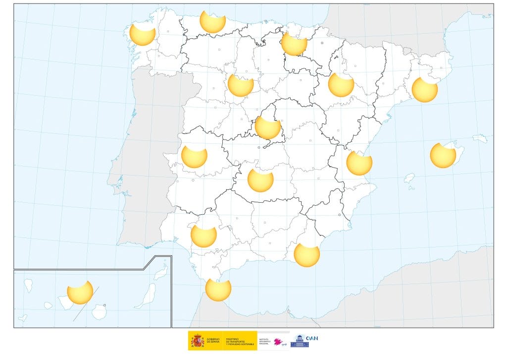 Mapa visibilidad eclipse parcial de sol marzo 2025