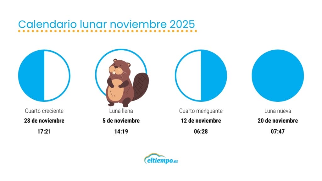 Fases lunares noviembre 2025