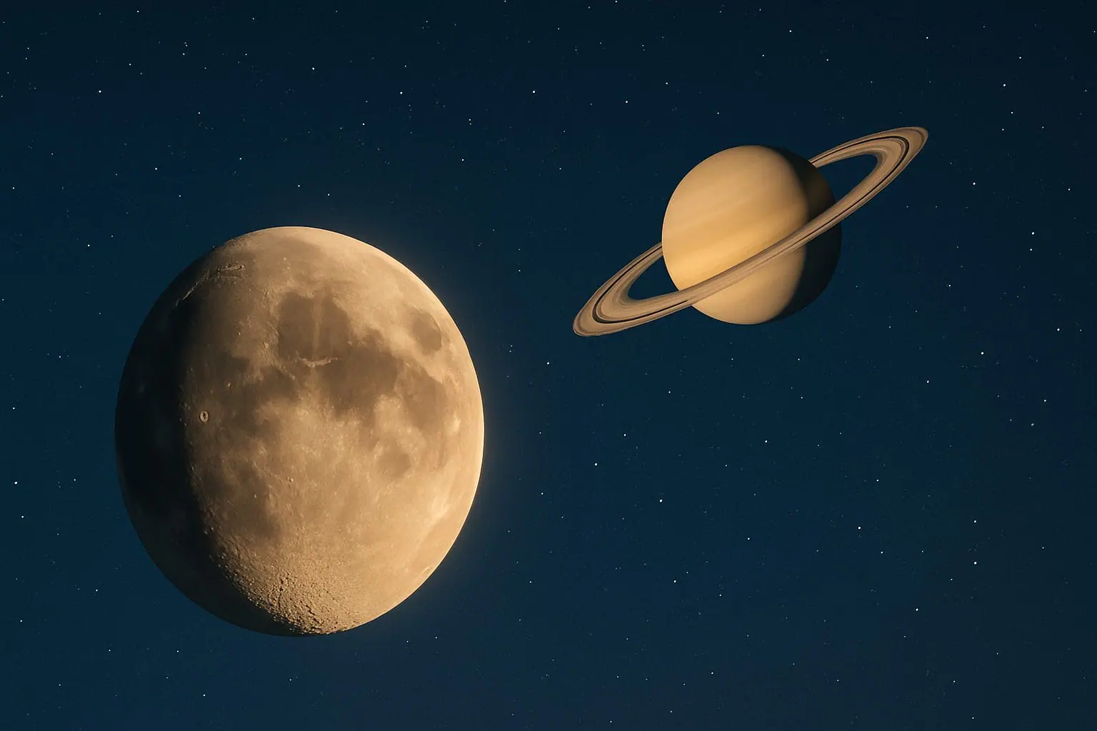 Ubicación De Saturno Y Sus Lunas