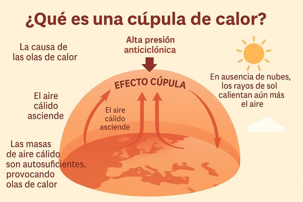 Infografía explicativa de un cúpula de calor