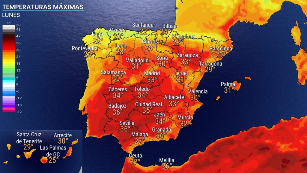 calor próxima semana lunes