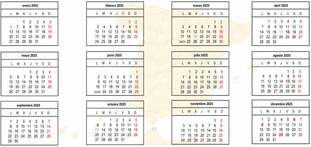 calendario laboral españa 2025