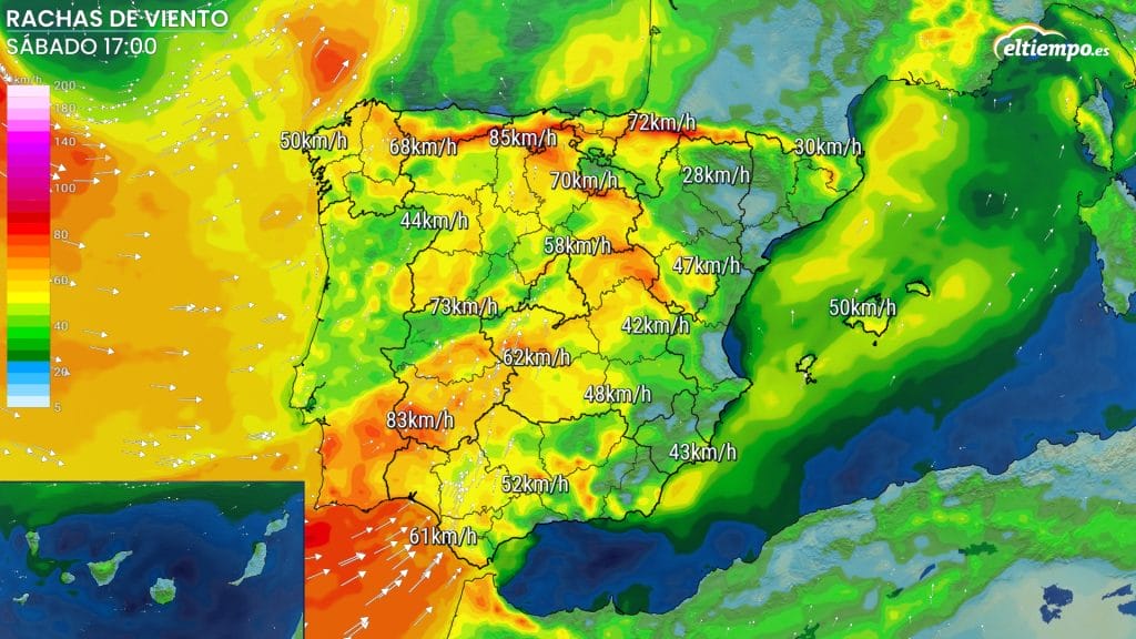 borrasca Claudia viento