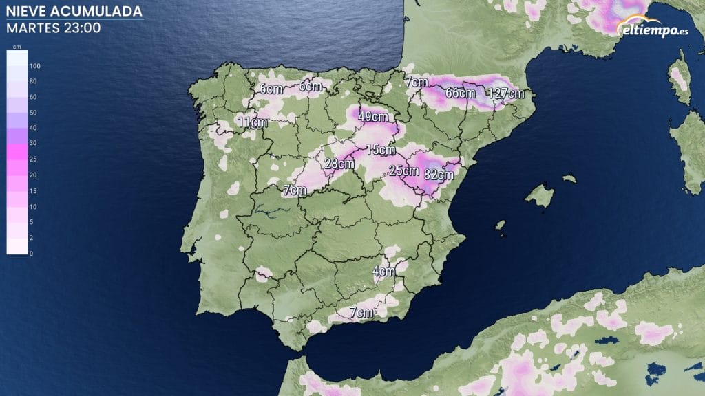 tiempo próxima semana nieve