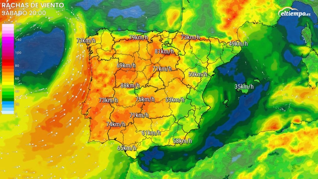 borrasca atlántica rachas