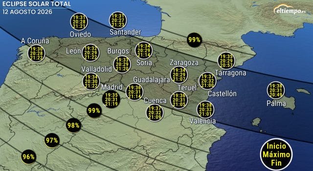 ¿Dónde se verá mejor el eclipse? La nubosidad podría estar presente en estas zonas