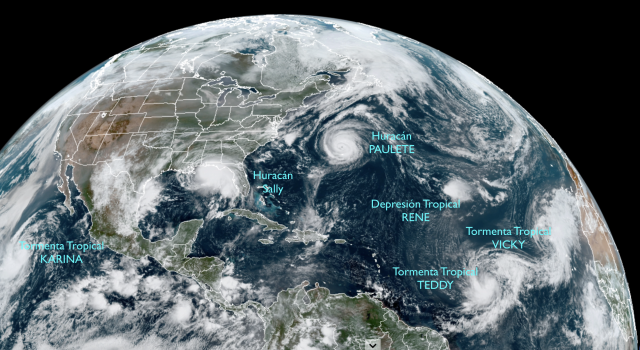 5 ciclones tropicales recorren a la vez el Atlántico