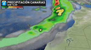 Fuertes lluvias este sábado en Canarias