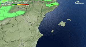 Fuertes precipitaciones en el Levante esta semana